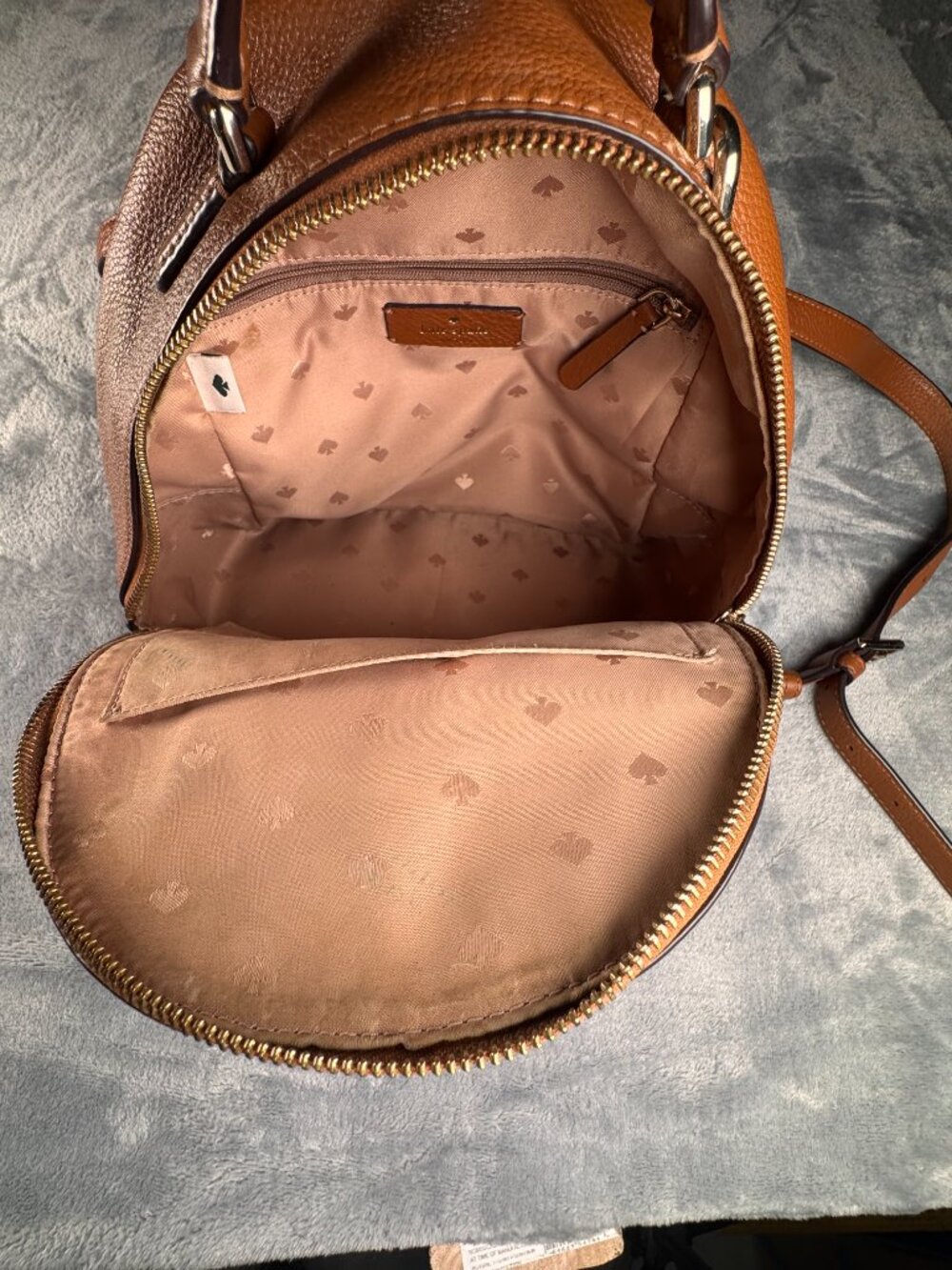 Kate Spade Jackson Medium Backpack Gingerbread Pebbled Leather - Picture 6 of 10